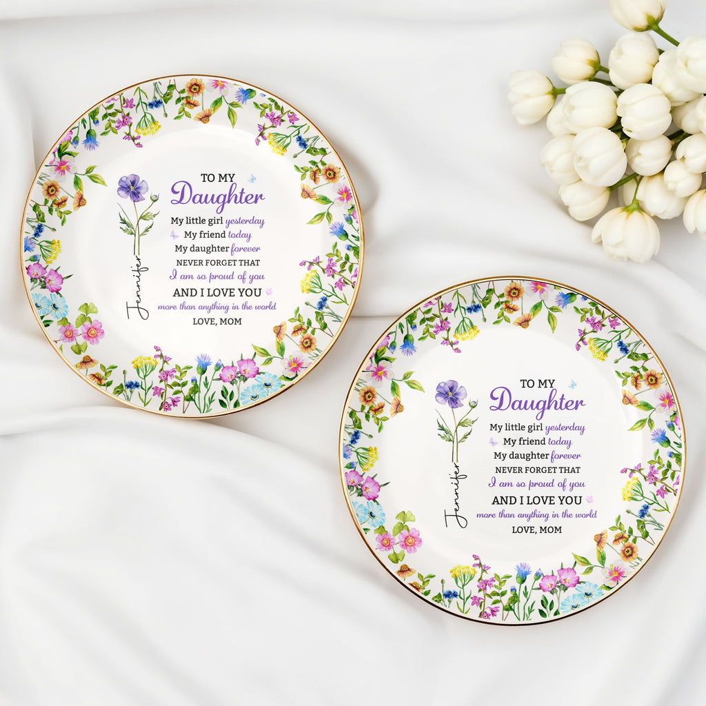 Personalized Floral Jewelry Dish Custom Name Gift for Daughter Jewelry Dish GradoCreations