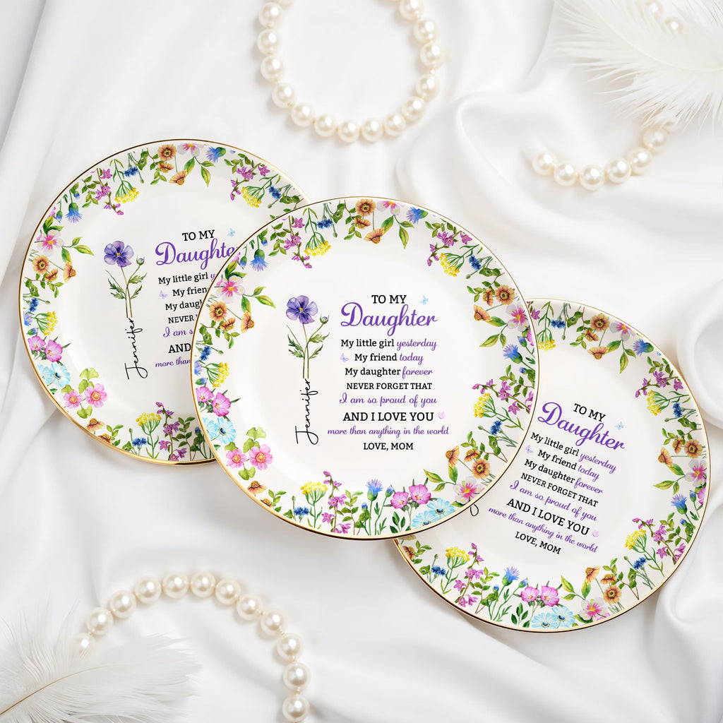 Personalized Floral Jewelry Dish Custom Name Gift for Daughter Jewelry Dish GradoCreations