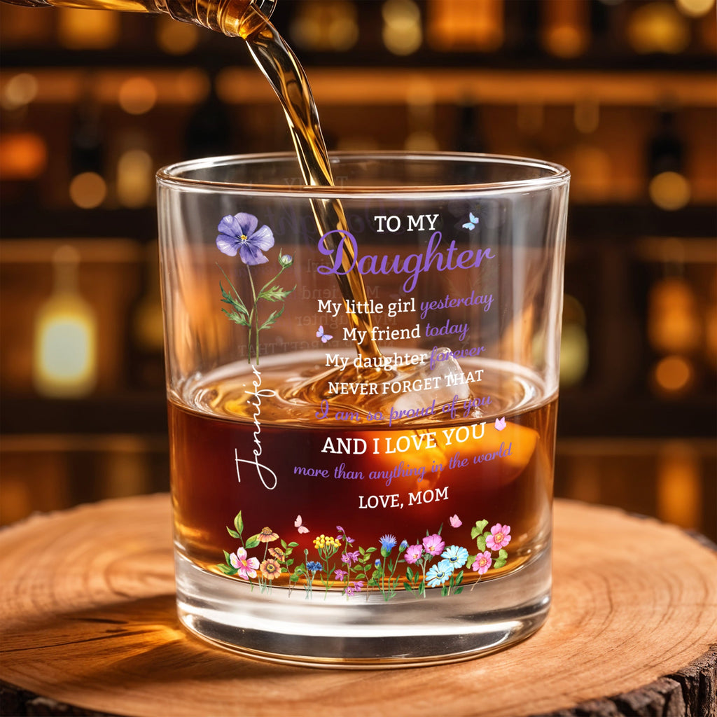 Personalized Custom Whiskey Glass Elegant Gift for Daughter Whiskey Glass GradoCreations