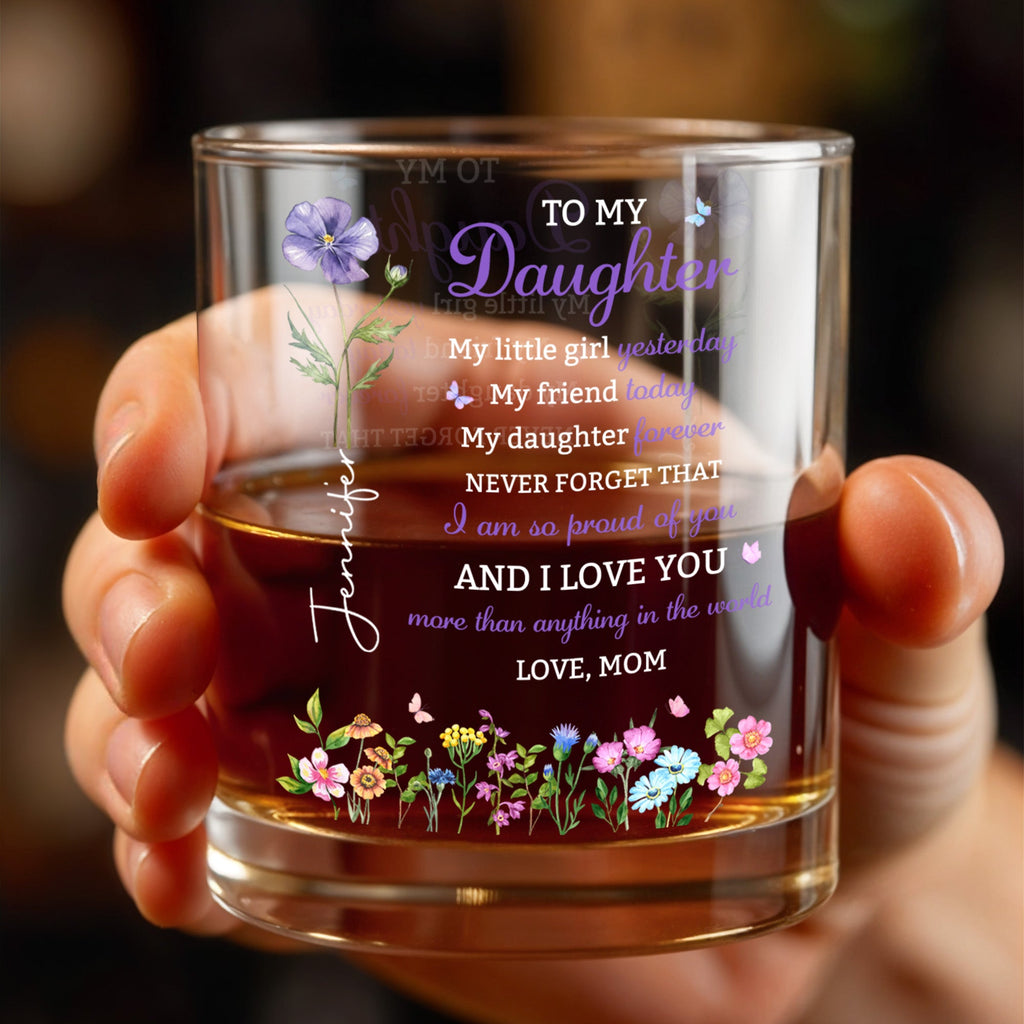 Personalized Custom Whiskey Glass Elegant Gift for Daughter Whiskey Glass GradoCreations