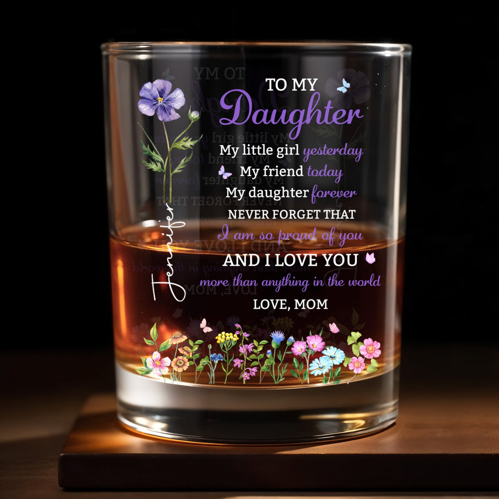 Personalized Custom Whiskey Glass Elegant Gift for Daughter Whiskey Glass GradoCreations