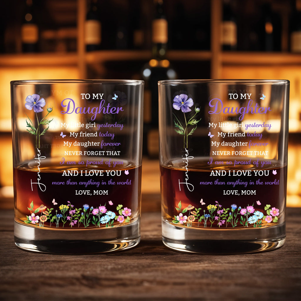Personalized Custom Whiskey Glass Elegant Gift for Daughter Whiskey Glass GradoCreations