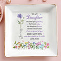 Personalized Floral Birth Month Jewelry Dish Custom Gift for Daughter Jewelry Dish GradoCreations