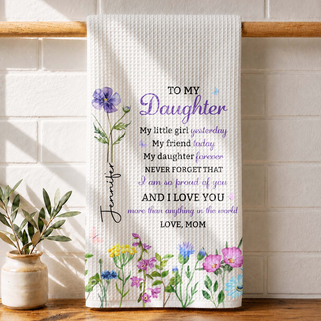 Personalized Kitchen Towel Custom Name Gift for Daughter