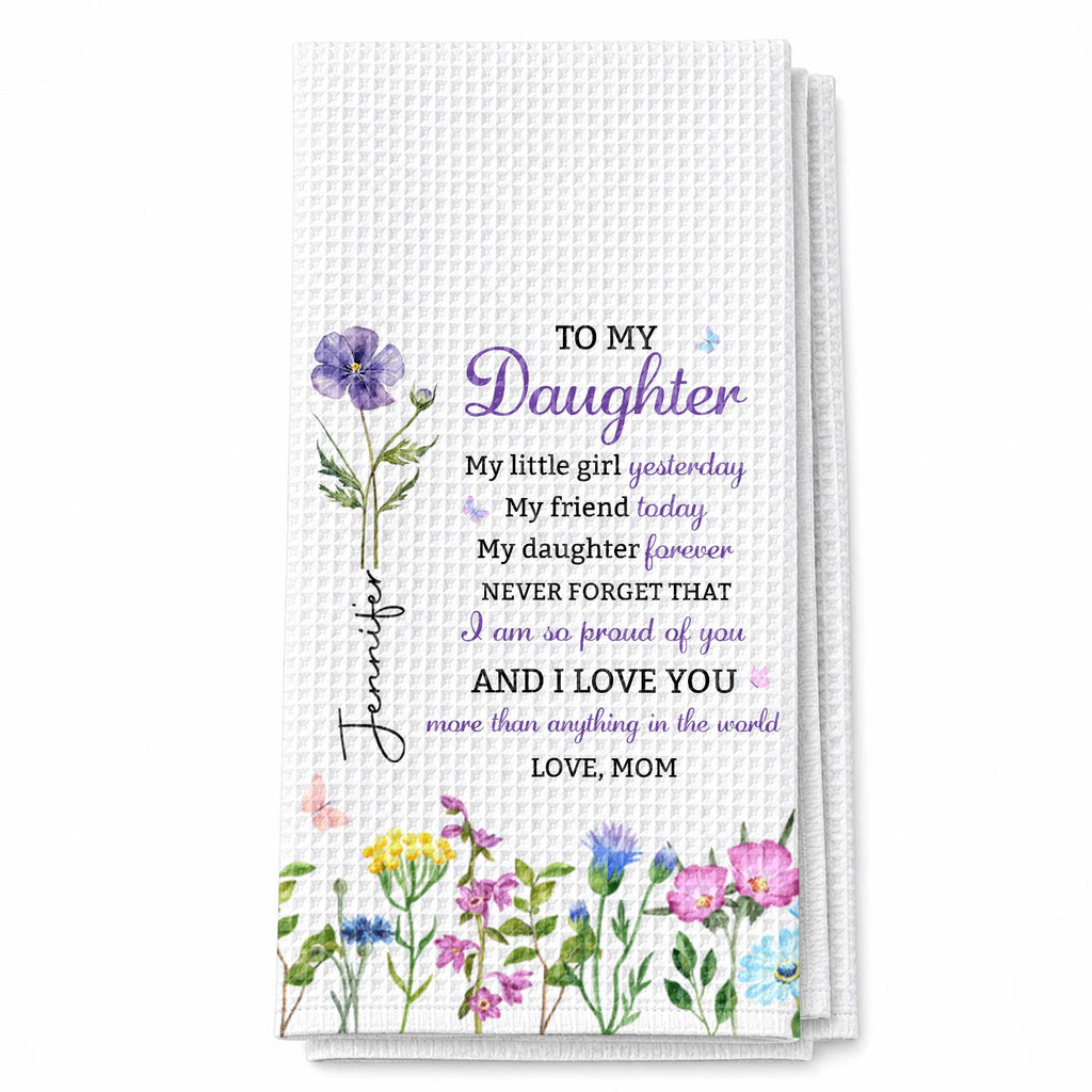 Personalized Kitchen Towel Custom Name Gift for Daughter
