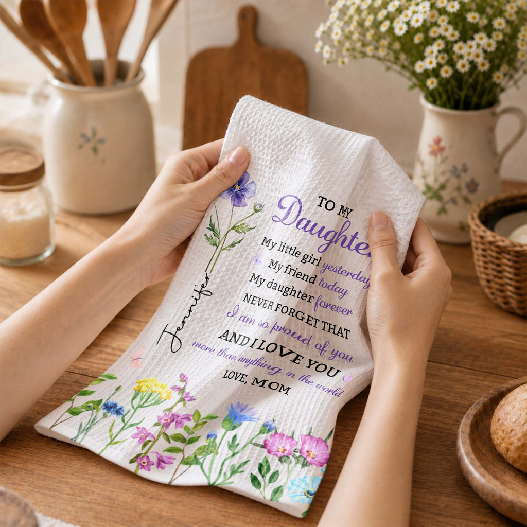 Personalized Kitchen Towel Custom Name Gift for Daughter
