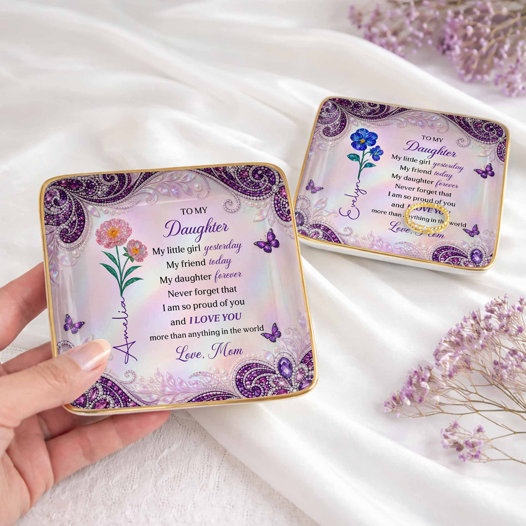 Personalized Ceramic Jewelry Dish for Daughter - Gift for Any Occasion Jewelry Dish GradoCreations