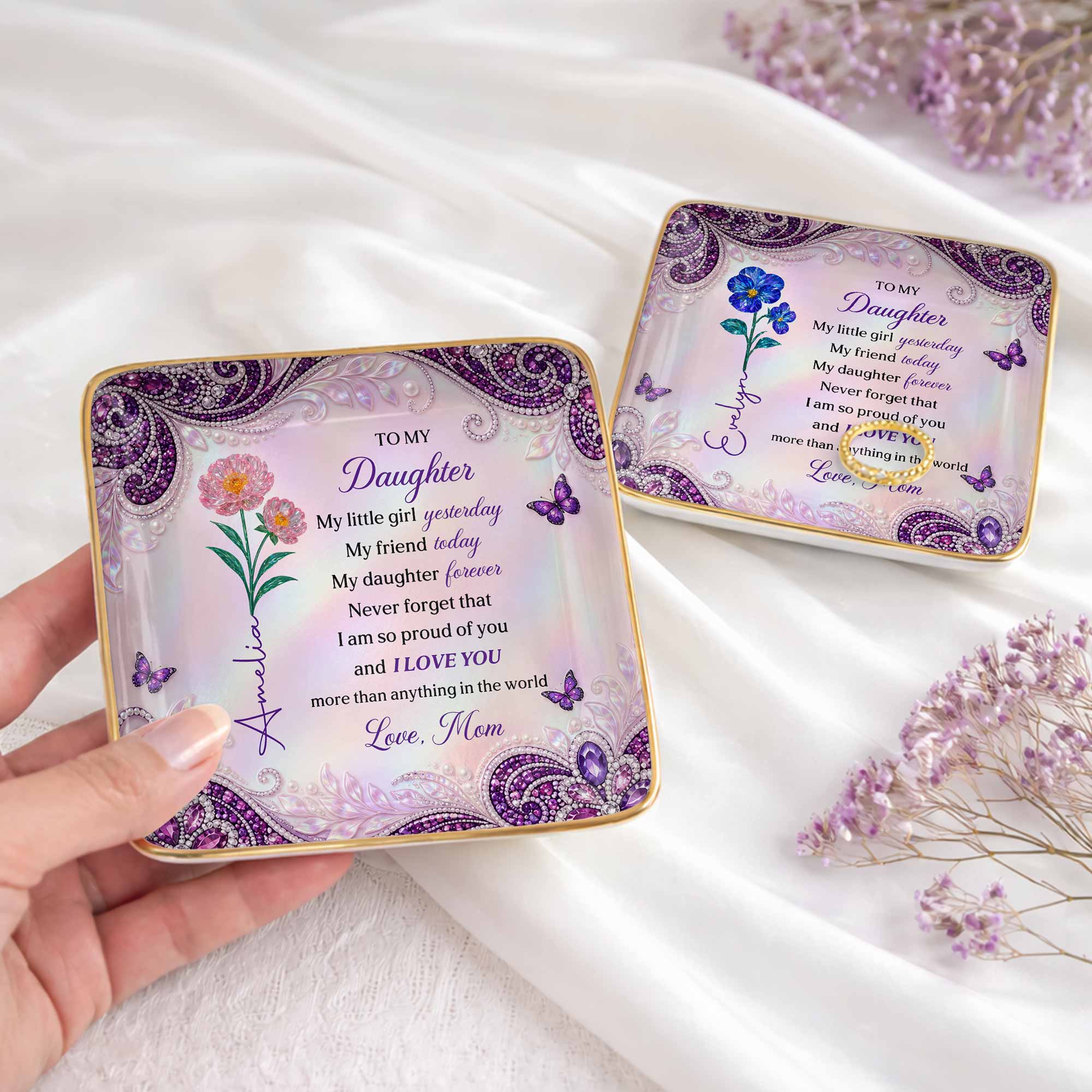Personalized Ceramic Jewelry Dish for Daughter - Gift for Any Occasion Jewelry Dish GradoCreations