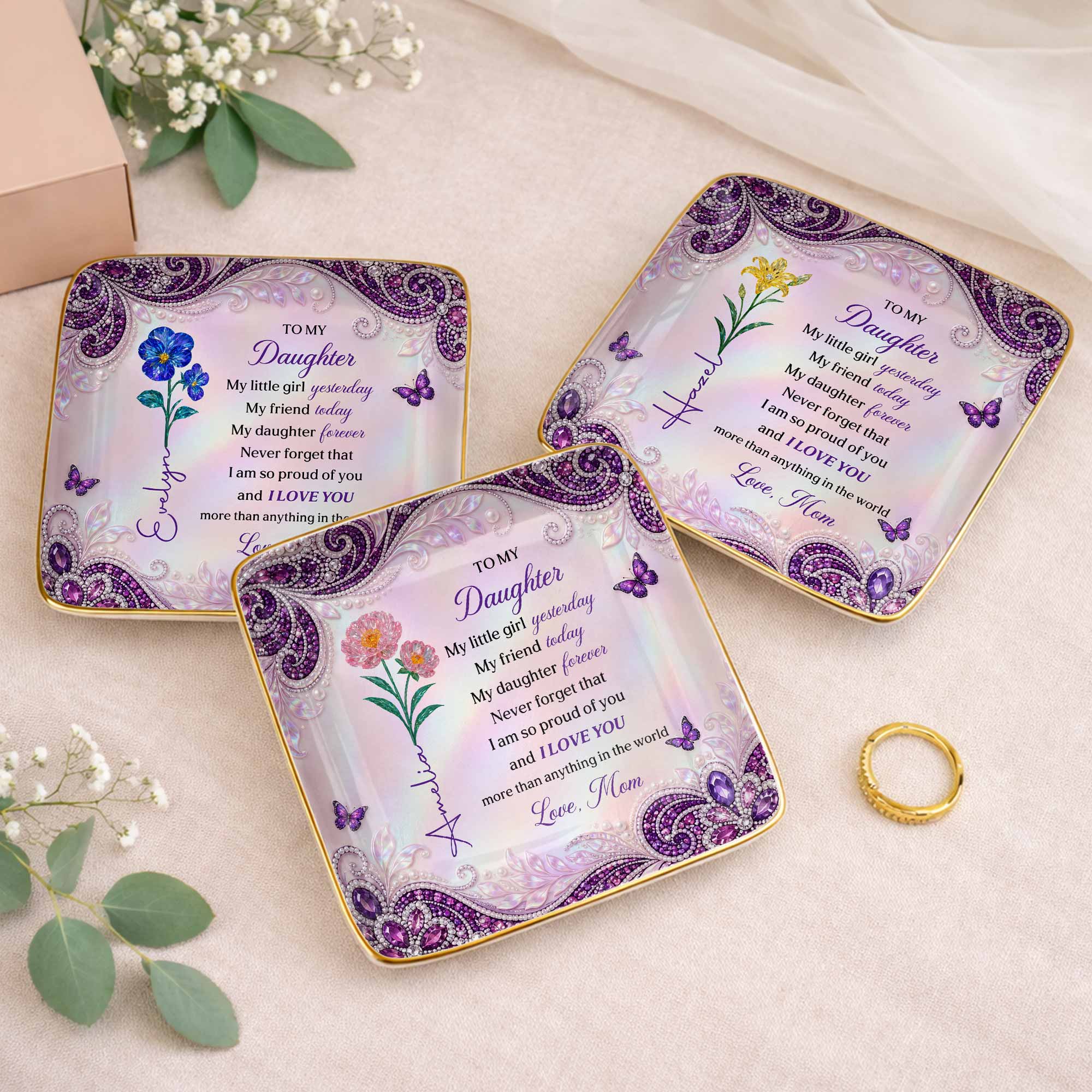 Personalized Ceramic Jewelry Dish for Daughter - Gift for Any Occasion Jewelry Dish GradoCreations