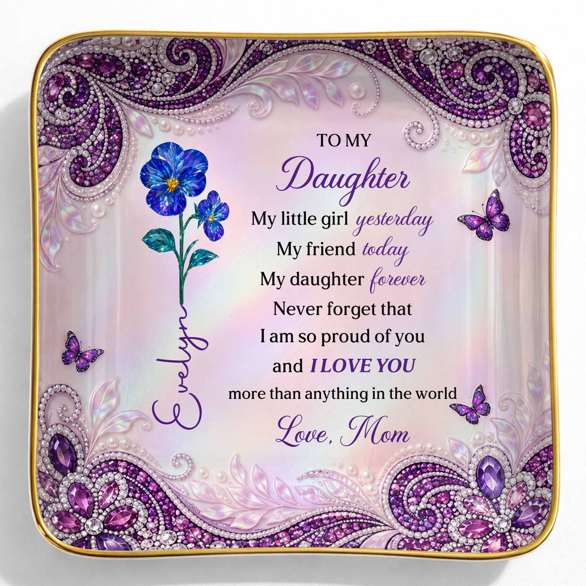 Personalized Ceramic Jewelry Dish for Daughter - Gift for Any Occasion Jewelry Dish GradoCreations
