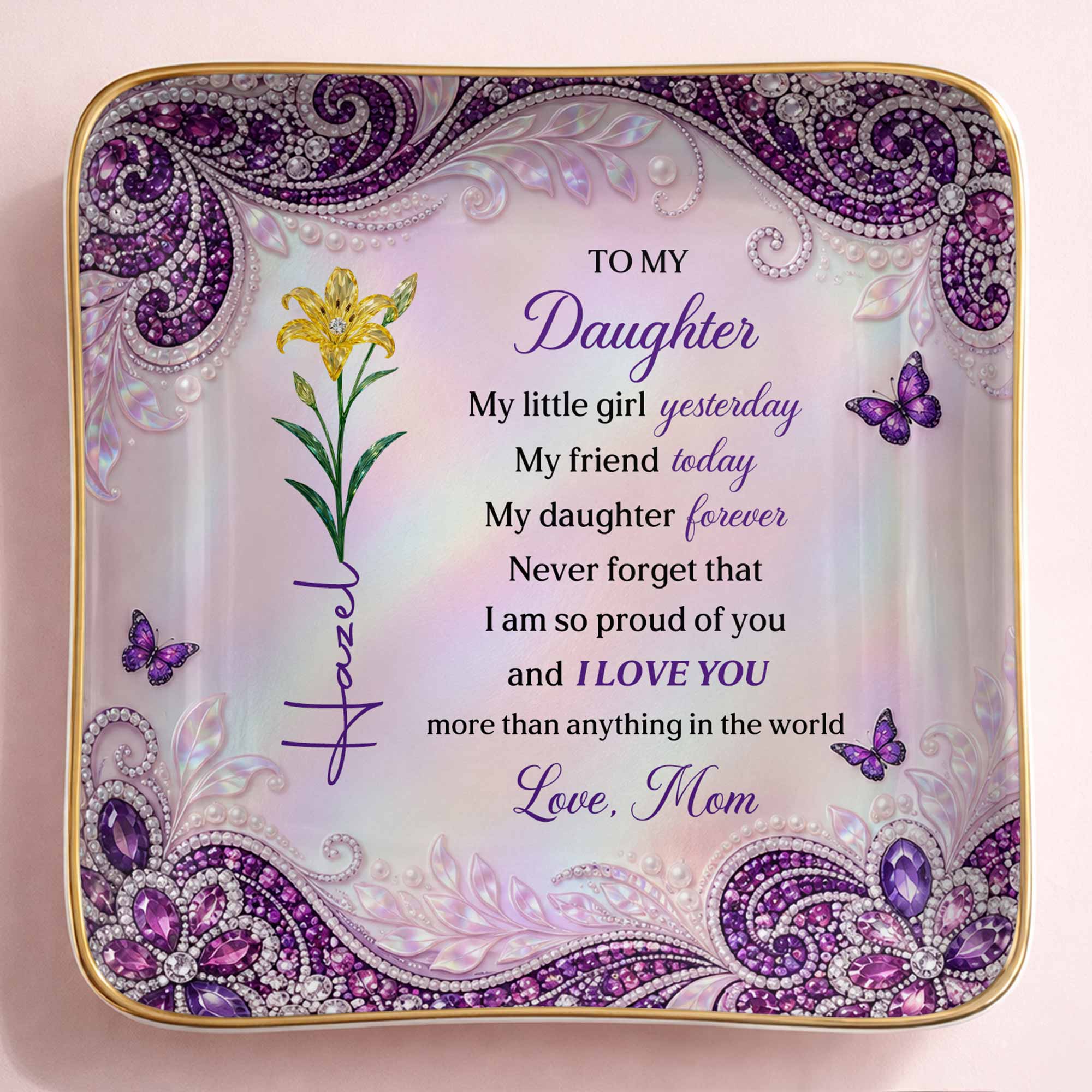 Personalized Ceramic Jewelry Dish for Daughter - Gift for Any Occasion Jewelry Dish GradoCreations