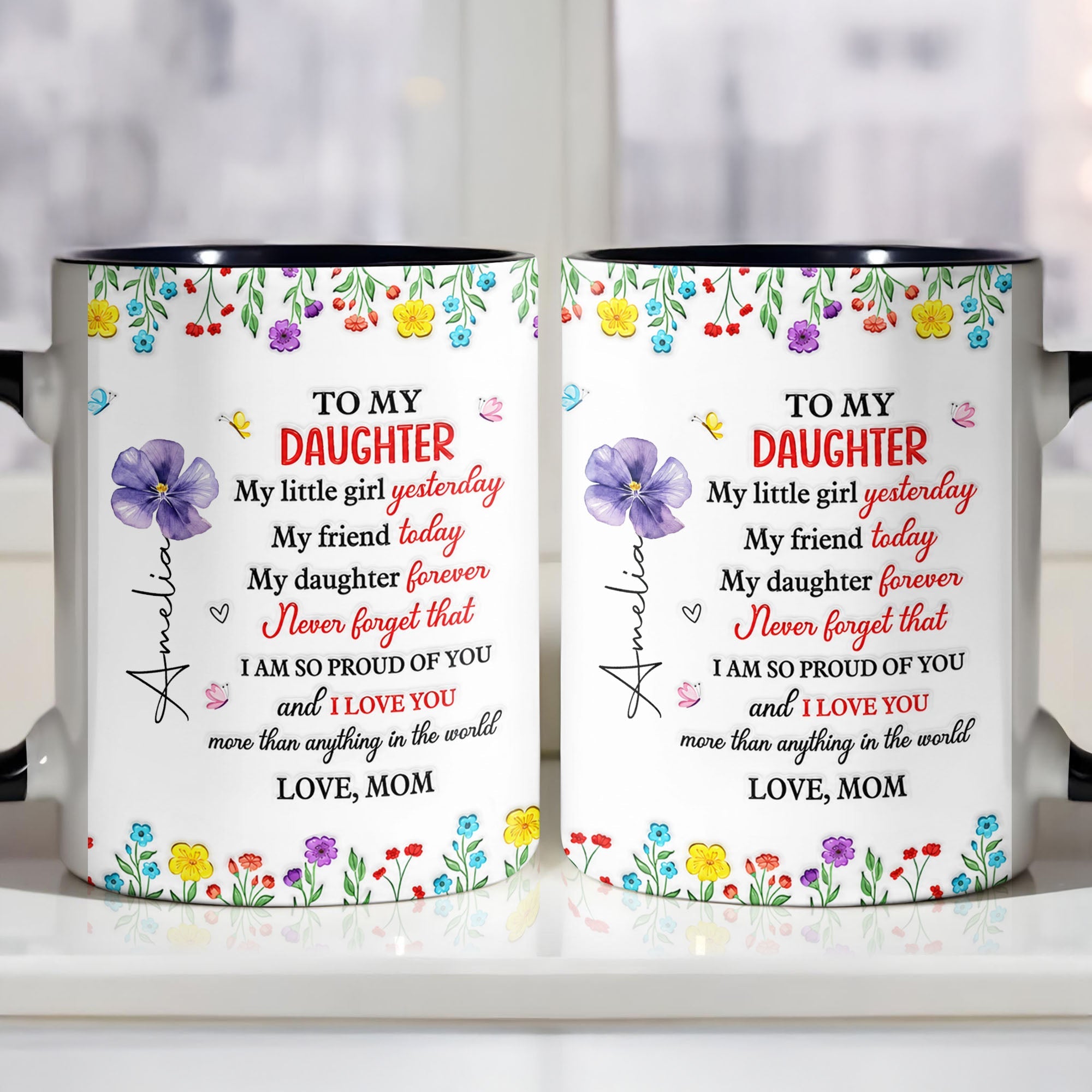 Personalized Accent Mug Custom Name Gift for Daughter