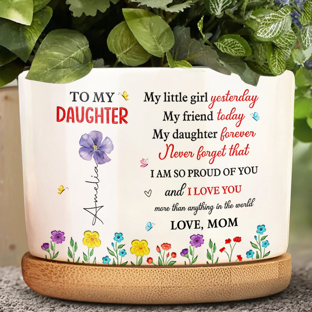 Personalized Ceramic Plant Pot Custom Name Gift for Daughter Ceramic Plant Pot GradoCreations