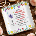Personalized Ceramic Jewelry Dish Gift for Daughter - Floral Butterflies