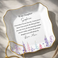 Personalized Lace Jewelry Dish Custom Name Gift for Daughter Lace Square Jewelry Dish GradoCreations
