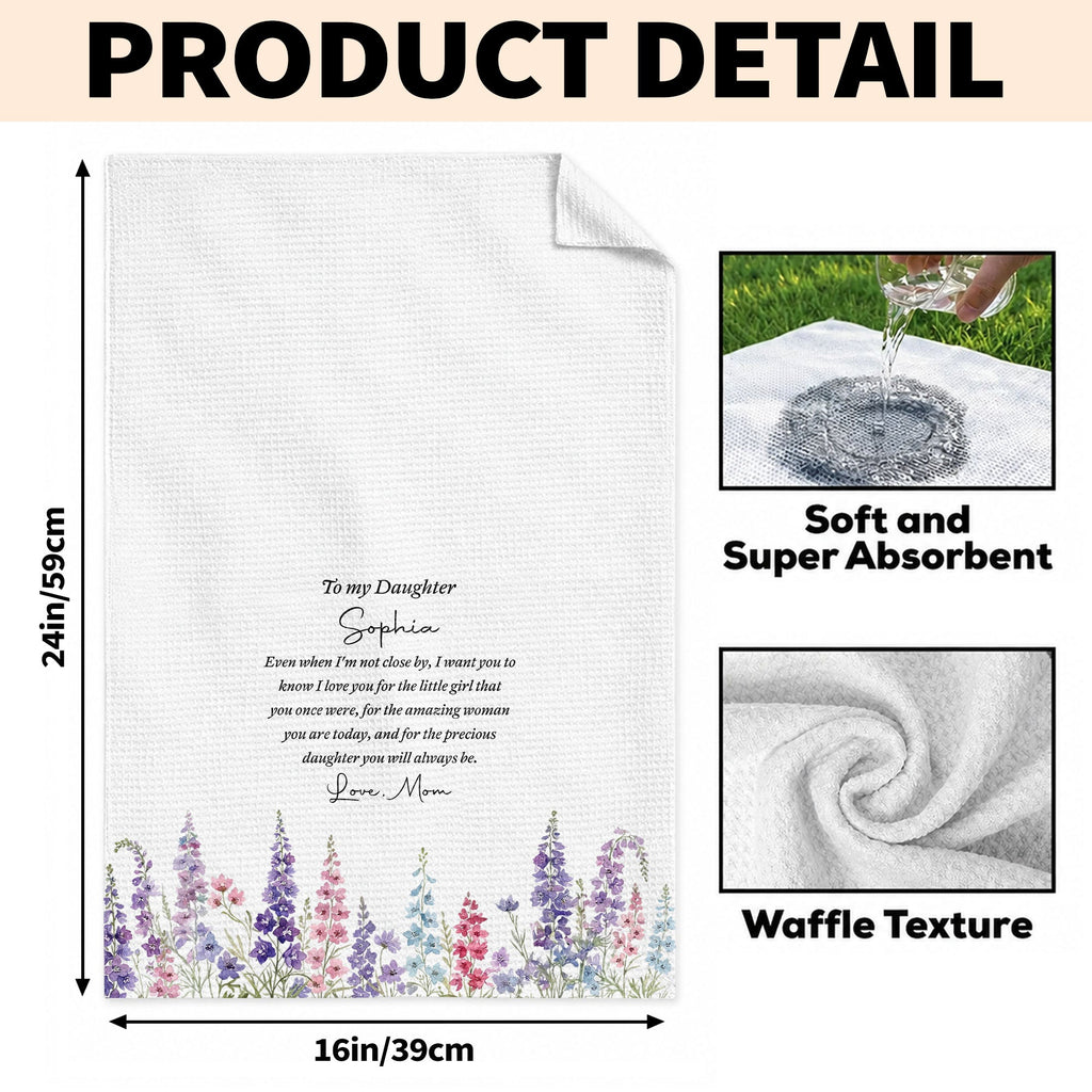 Personalized Kitchen Towel Birth Month Flowers Gift for Daughter Kitchen Towel GradoCreations