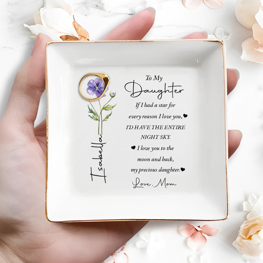 Personalized Ceramic Jewelry Dish Custom Name Gift for Daughter Jewelry Dish GradoCreations