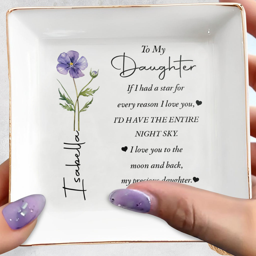 Personalized Ceramic Jewelry Dish Custom Name Gift for Daughter Jewelry Dish GradoCreations