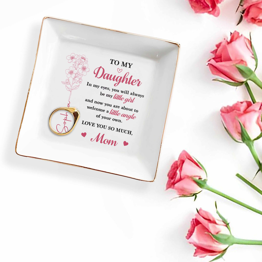 Personalized Birth Month Flower Jewelry Dish Gift for Daughter Jewelry Dish GradoCreations