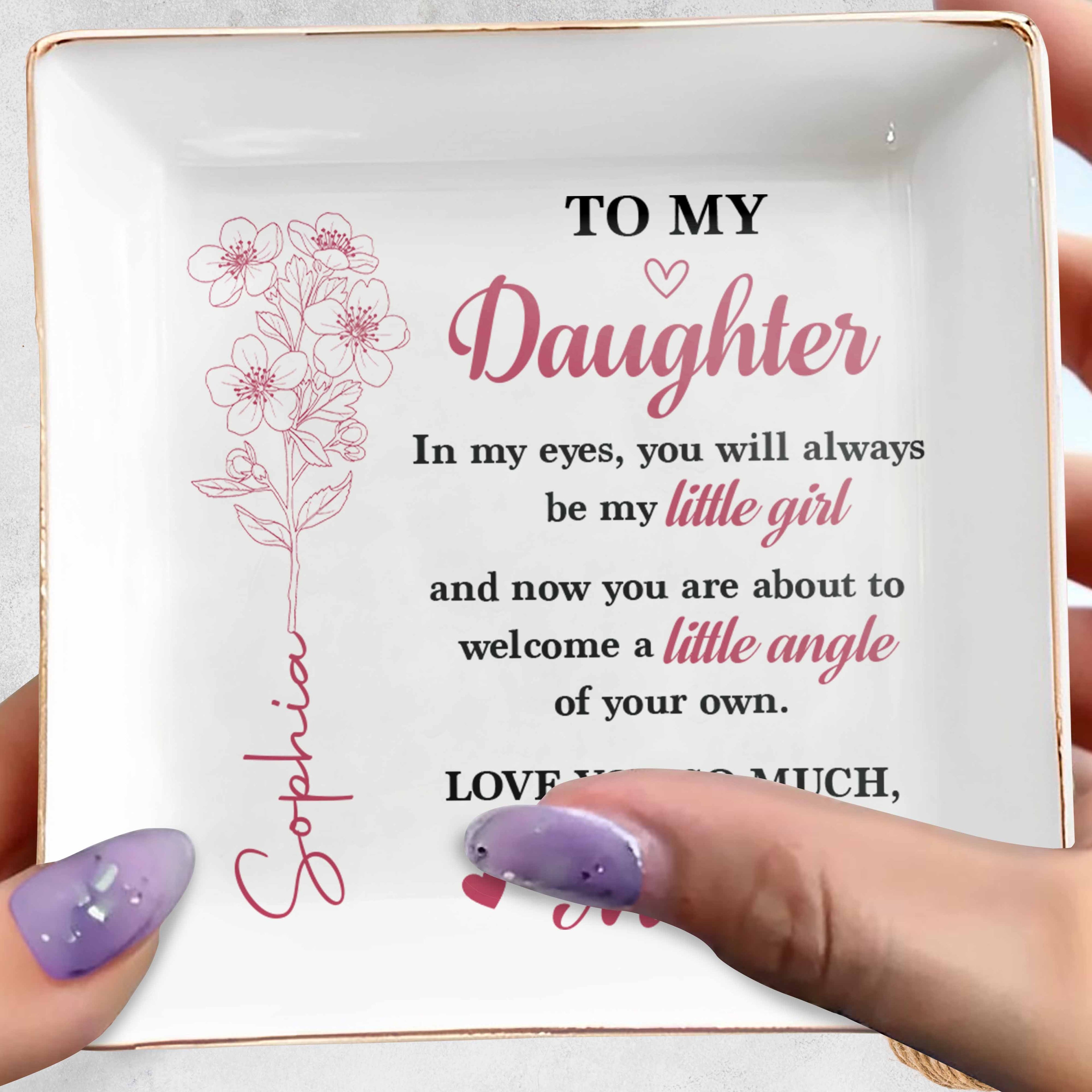 Personalized Birth Month Flower Jewelry Dish Gift for Daughter Jewelry Dish GradoCreations