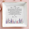 Personalized Floral Heart Jewelry Dish Custom Gift for Bonus Daughter