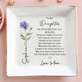 Personalized Birth Month Flower Jewelry Dish Custom Gift for Daughter Jewelry Dish GradoCreations
