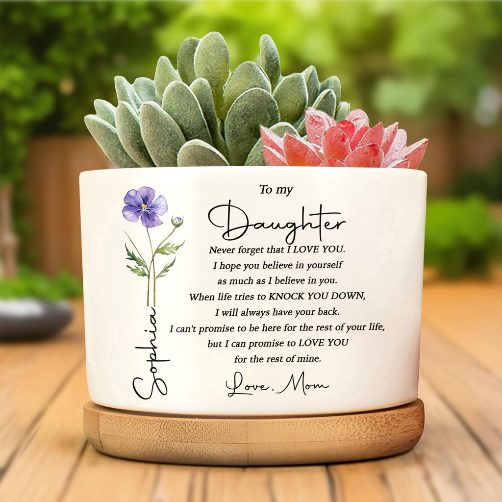 Personalized Ceramic Plant Pot Custom Name Gift for Daughter Ceramic Plant Pot GradoCreations