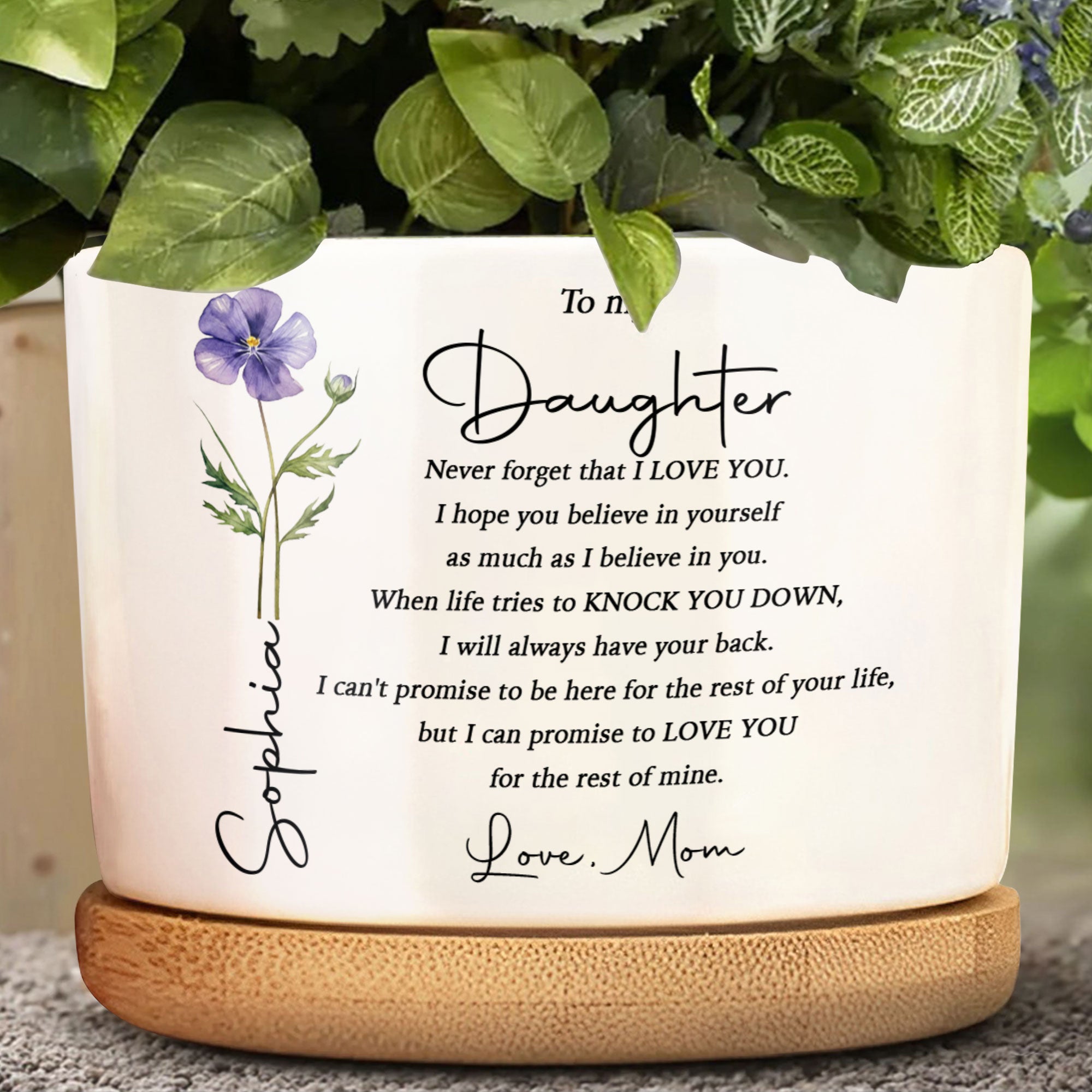 Personalized Ceramic Plant Pot Custom Name Gift for Daughter Ceramic Plant Pot GradoCreations