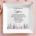Personalized Floral Ceramic Jewelry Dish Custom Gift for Daughter Jewelry Dish GradoCreations