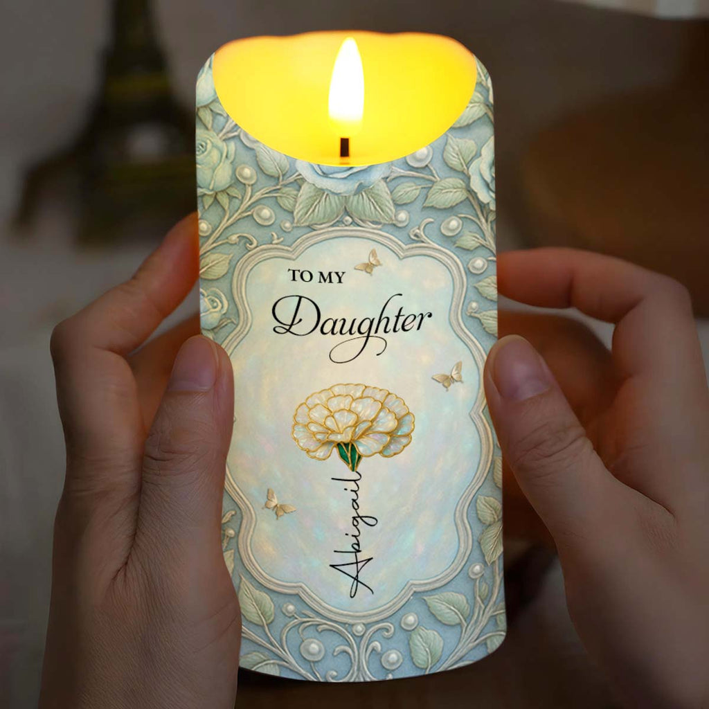 Personalized LED Candle Custom Flower Butterfly Gift for Daughter LED Candle GradoCreations