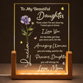 Personalized Custom Night Light for Daughter with Wooden Base Wood and Acrylic Night Light GradoCreations