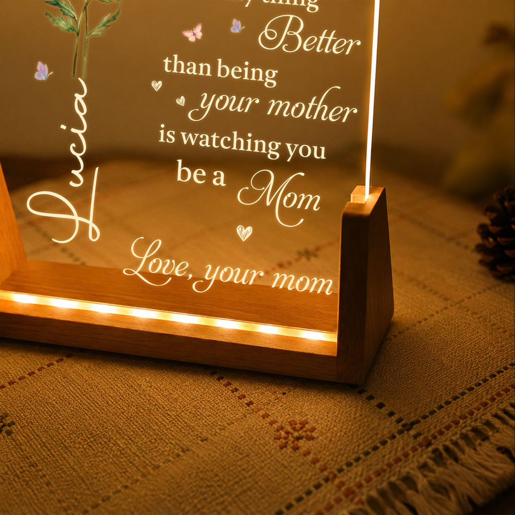 Personalized Acrylic Night Light Custom Name for Daughter Wood and Acrylic Night Light GradoCreations