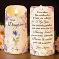 Personalized LED Candle Custom Flower Gift for Daughter LED Candle GradoCreations