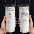 Personalized 30oz Tumbler for Daughter Custom Birth Month Flower Gift Tumbler With Handle GradoCreations