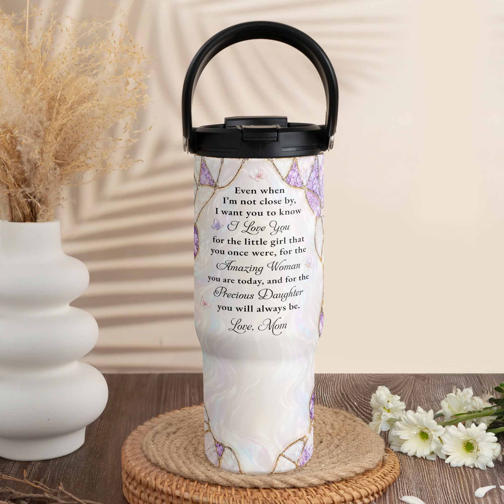 Personalized 30oz Tumbler for Daughter Custom Birth Month Flower Gift Tumbler With Handle GradoCreations