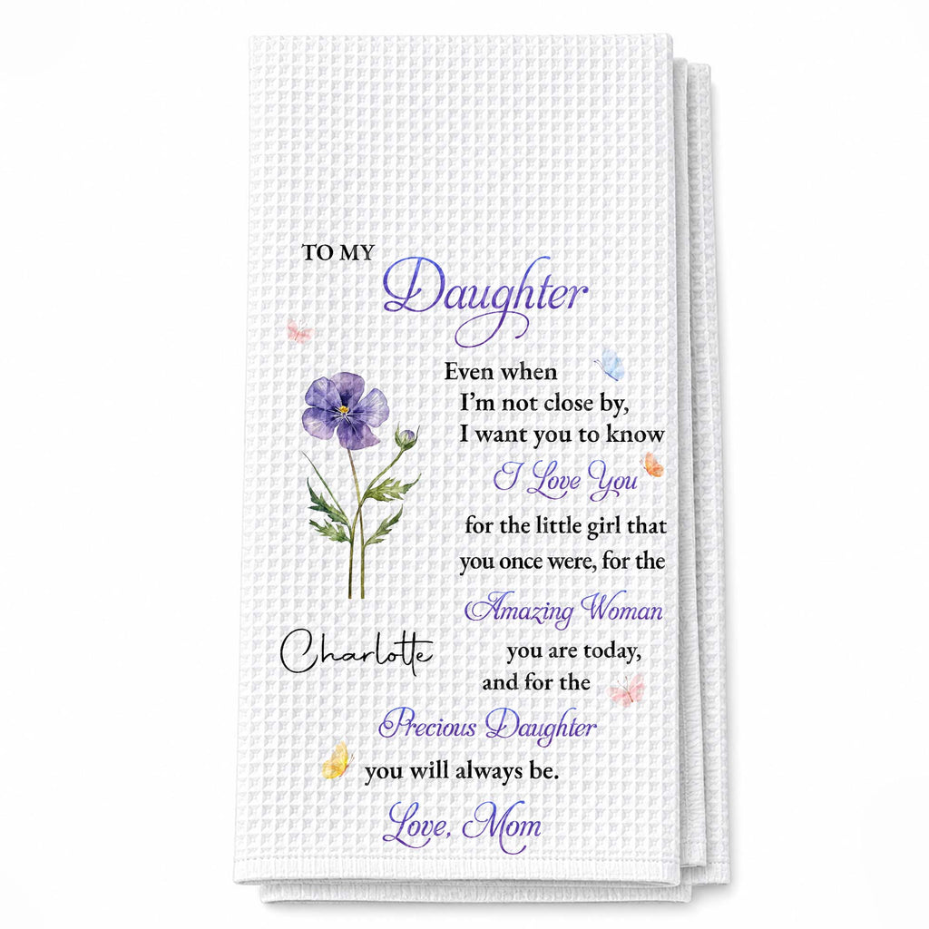Personalized Kitchen Towel Custom Message Gift for Daughter Kitchen Towel GradoCreations