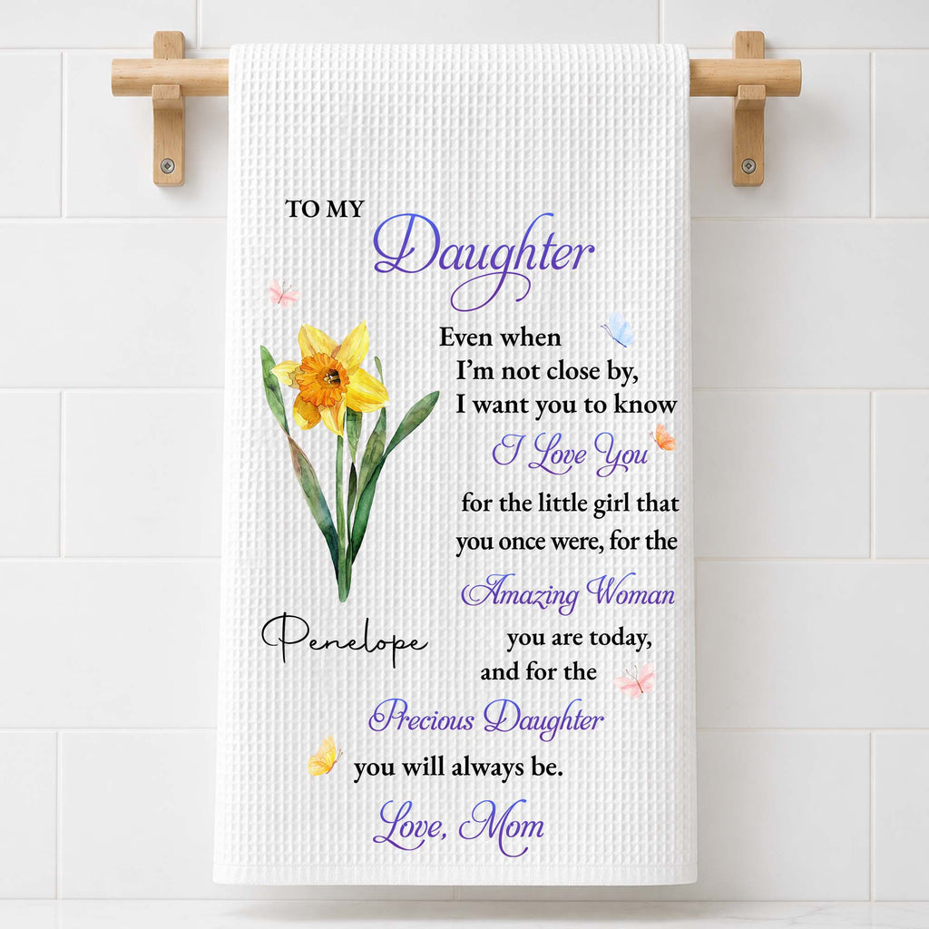 Personalized Kitchen Towel Custom Message Gift for Daughter Kitchen Towel GradoCreations