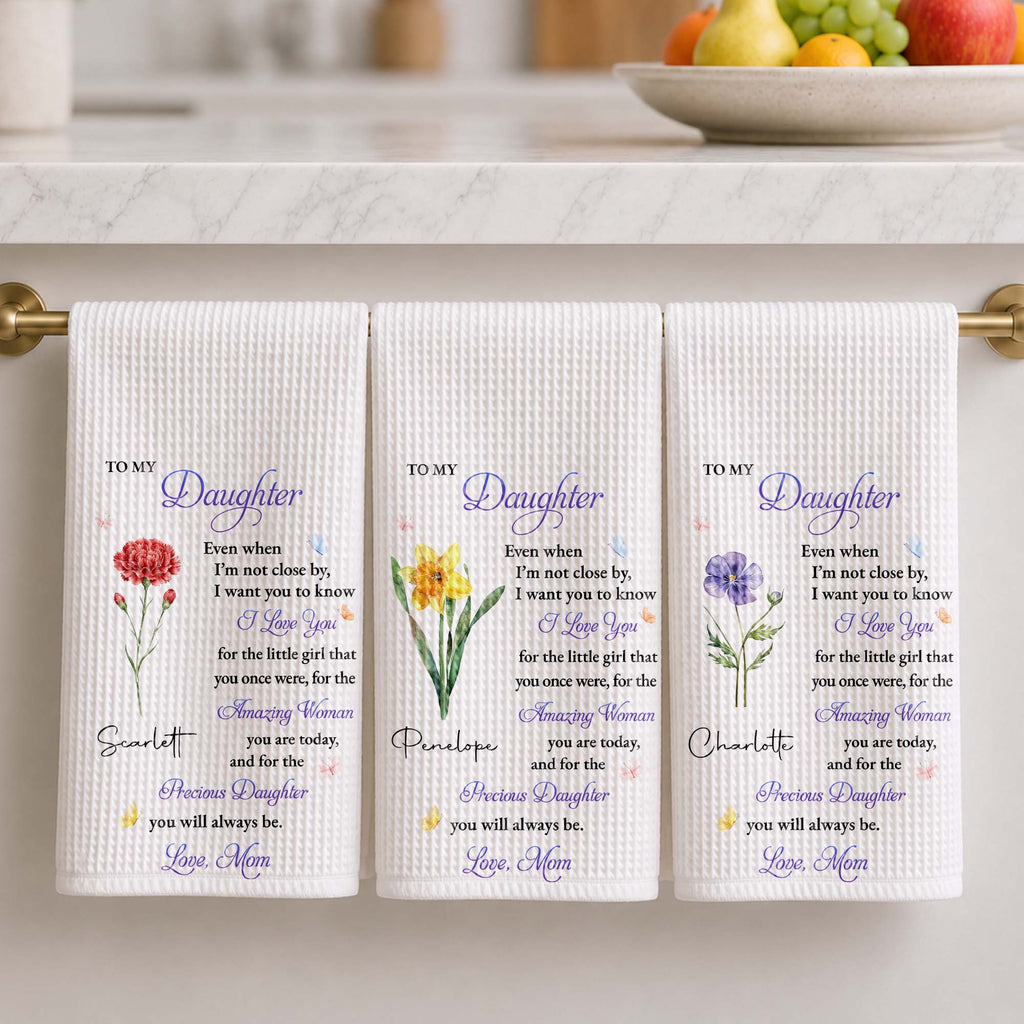 Personalized Kitchen Towel Custom Message Gift for Daughter Kitchen Towel GradoCreations