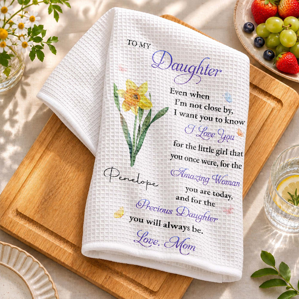 Personalized Kitchen Towel Custom Message Gift for Daughter Kitchen Towel GradoCreations