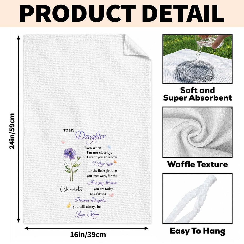Personalized Kitchen Towel Custom Message Gift for Daughter Kitchen Towel GradoCreations