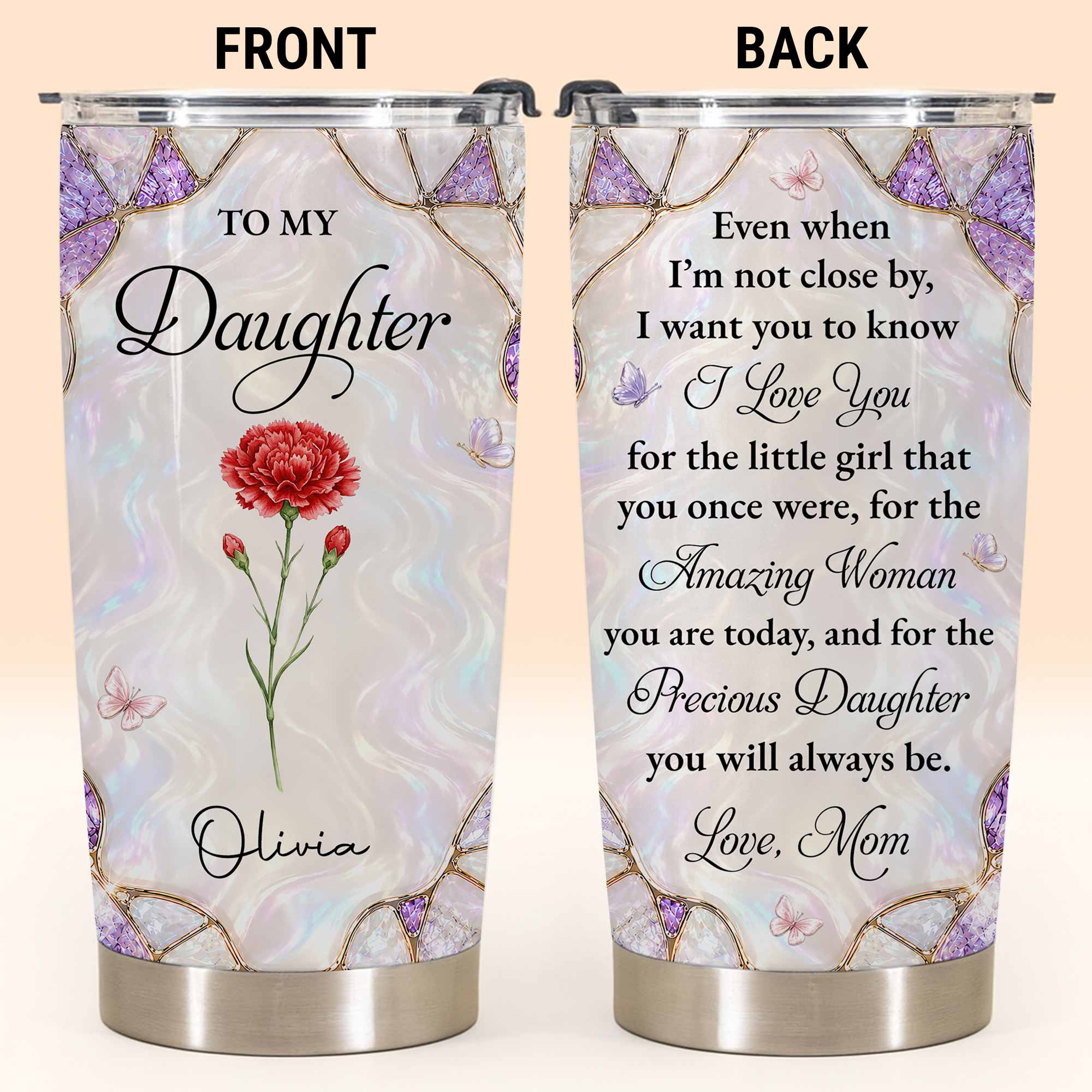 Personalized 20oz Stainless Steel Tumbler Custom Gift for Daughter 20oz Tumbler GradoCreations