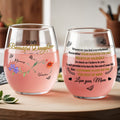 Personalized Stemless Wine Glass Custom Name for Daughter Gift Wine Glasses GradoCreations