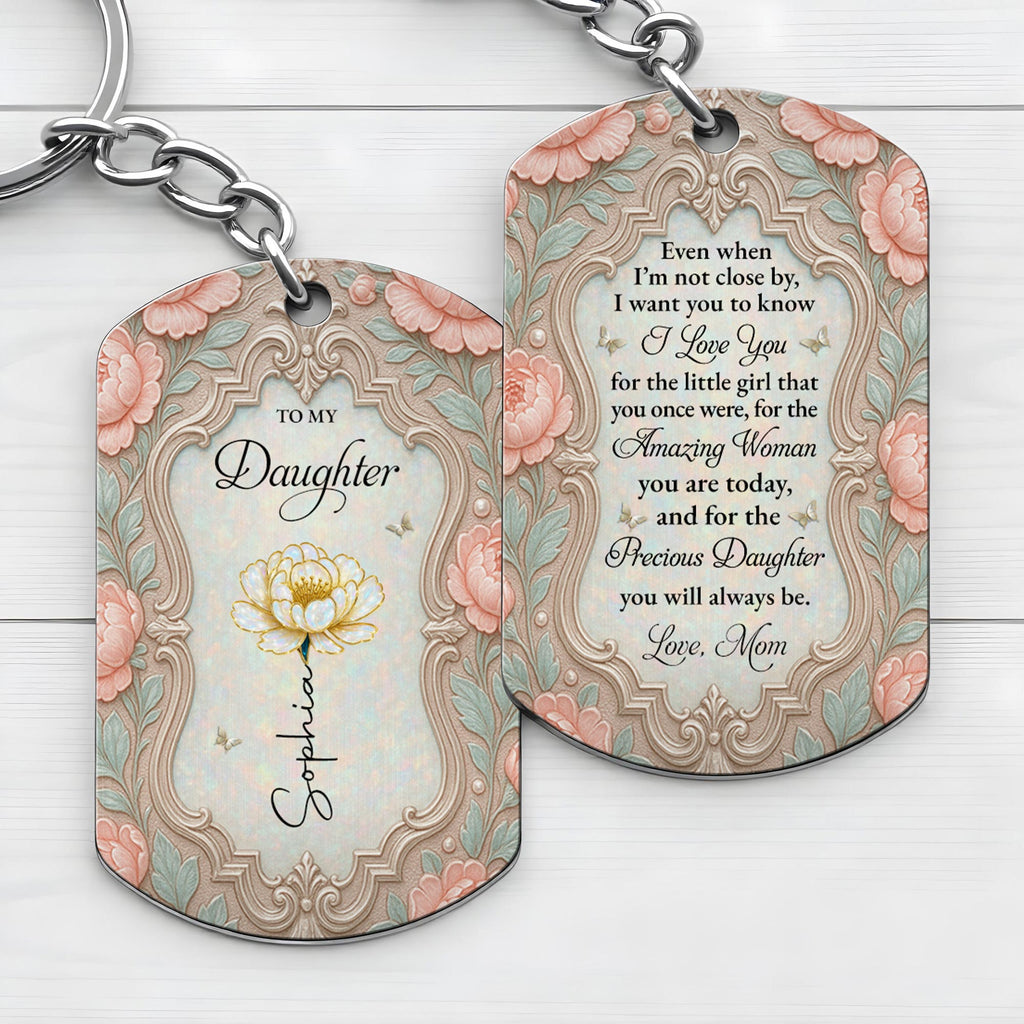 Personalized Stainless Steel Keychain for Daughter Gift Stainless Steel Keychain GradoCreations