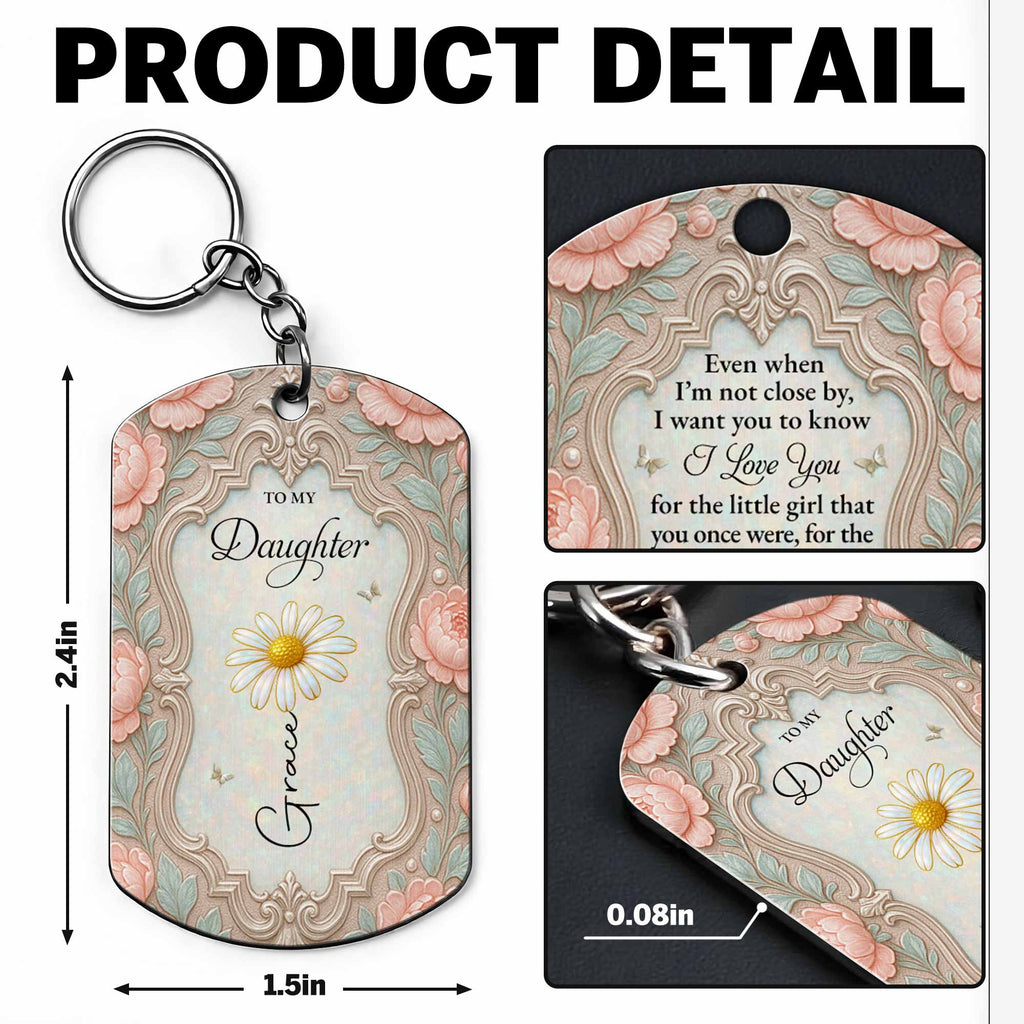 Personalized Stainless Steel Keychain for Daughter Gift Stainless Steel Keychain GradoCreations