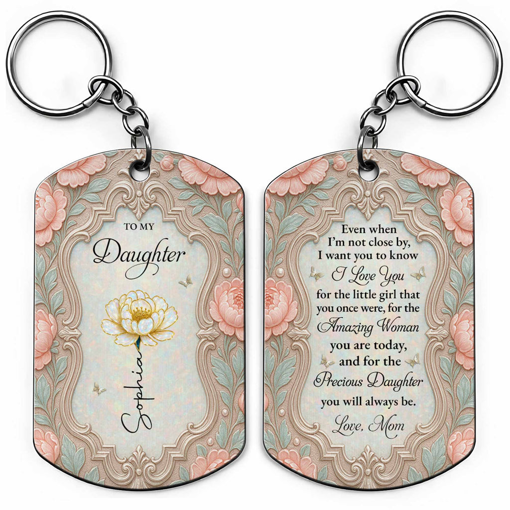 Personalized Stainless Steel Keychain for Daughter Gift Stainless Steel Keychain GradoCreations