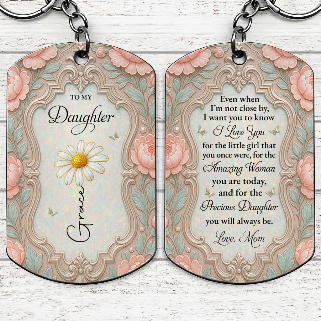 Personalized Stainless Steel Keychain for Daughter Gift Stainless Steel Keychain GradoCreations
