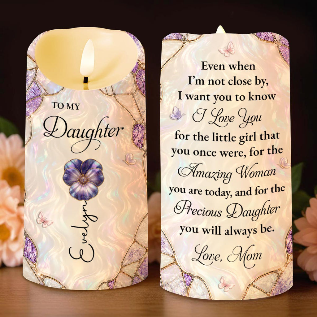 Personalized LED Candle Custom Birth Month Flowers Gift for Daughter LED Candle GradoCreations