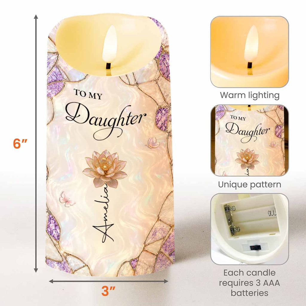 Personalized LED Candle Custom Birth Month Flowers Gift for Daughter LED Candle GradoCreations
