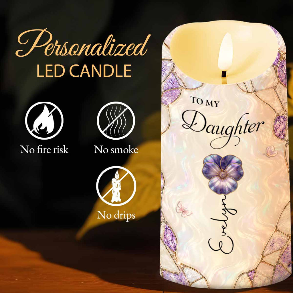 Personalized LED Candle Custom Birth Month Flowers Gift for Daughter LED Candle GradoCreations