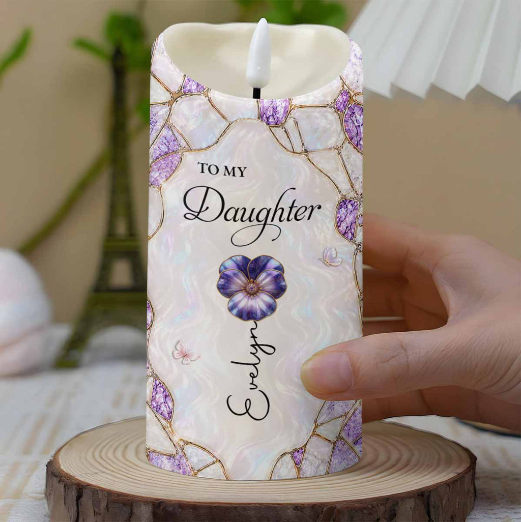Personalized LED Candle Custom Birth Month Flowers Gift for Daughter LED Candle GradoCreations